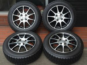 14インチ ENKEI RIVAZZA 14X5.5J PCD 100 4穴 +43 グッドイヤー アイスナビ7 2022年製 165/65R14 9分山スタッドレス付 タンク ルーミー 等