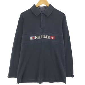 古着 トミーヒルフィガー TOMMY HILFIGER 長袖ニットポロシャツ メンズL相当 /eaa471779