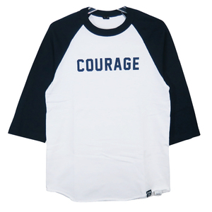 FPAR フォーティーパーセントアゲインストライツ COURAGE RAGLAN L/S TEE カレィジ ラグラン 七分袖 Tシャツ ネイビー ホワイト ロンT Sepz