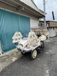 三菱4条植田植機/LV4　植え付け確認　兵庫県姫路市引き取り ■ロータリー式/4条植/ペースト施肥機/まくらっこ/パワステ