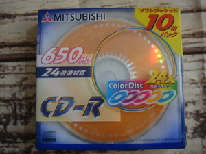 三菱・MITSUBISHI^,,.CD-R*ソフトジャケット10枚パック*24X5色ディスク*650MB24倍速対応*CR74HM10F_,^「未使用品」