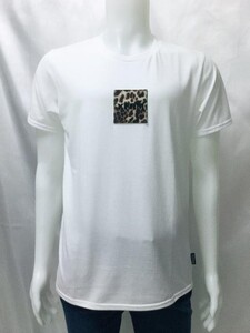 送料無料！XFRMメンズクルーネックTシャツ tシャツ 丸首Tシャツ トランスフォーム Tシャツ ヒョウ柄ロゴ 白 M 00163