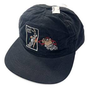 デッドストック 80s 90s ルーニーテューンズ アメリカ製 ビンテージ usa old 帽子 CAP キャップ ブラック Looney tunes バッグスバニー nos