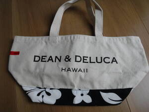 税不要特価 新品 正規品!DEAN＆DELUCA ディーン＆デルーカ ハワイ限定 花柄 ハイビスカス柄 大きめロゴ トートバッグ♪エコバッグ⑳