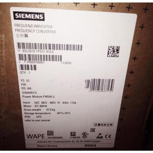 【新品★Ｔ番号適格請求書★税込 東京発】SIEMENS シーメンス インバータ 6SL3210-1PE31-8UL0 PM240-2 480V 90kW 【６ヶ月保証】