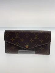 LOUIS VUITTON 2)ポルト・フォイユ・サラ_モノグラム・キャンバス_BRW_フューシャ PVC ブラウン レディース