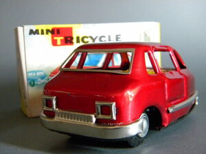 当時物 ★★TRICYCLE friction 三輪 軽自動車 Bubble car !! 作動良好 バブルカー vintage 旧車 三輪車 小型車★★未使用 デッドストック赤