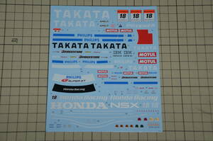 1/24 SHUNKO MODELS TAKATA タカタ NSX 2008 デカール