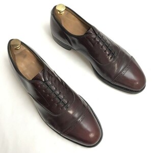 USA製☆JOHNSTON&MURPHY/ARISTOCRAFT/ジョンストン&マーフィー☆パンチドキャップトゥ/ストレートチップ【27.0/赤茶】Dress shoes◇bi-095