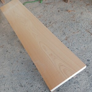 B-1642【129.8×25.5×3.5cm】国産ひのき　板　カウンター　テーブル　棚板　看板　一枚板　無垢材　桧　檜　DIY