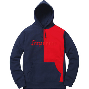 希少★新品本物【紺★M】Split Old English Hooded Sweatshirt スプリット オールドイングリッシュ 正規店購入 シュプリーム Supreme 17A/W