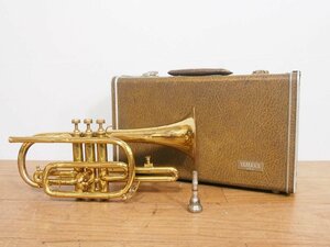 ☆【2W0925-47】 YAMAHA ヤマハ コルネット NIPPON BAND INSTRUMENTS 日本楽器 ケース付 金管楽器 真鍮 吹奏楽 ジャンク