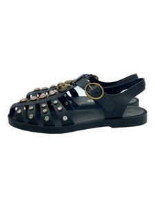 GUCCI◆ラバーグルカサンダル/ビジュー/38/BLK