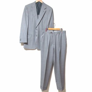 美品 Brioni ブリオーニ NOMENTANO ストライプ柄 テーラードジャケット+スラックスパンツ 2B シングル スーツ セットアップ 48 グレー