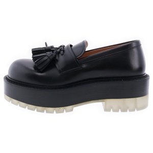 BOTTEGA VENETA ボッテガヴェネタ LEATHER TASSEL LOAFERS レザー タッセル プラットフォーム ローファー ブラック 632511-VBS30-1000