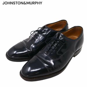 USA製 JOHNSTON&MURPHY ジョンストン&マーフィー OPTIMA オプティマ ストレートチップ レザー シューズ Sz.8 1/2　メンズ 黒　I4G00242_7#U