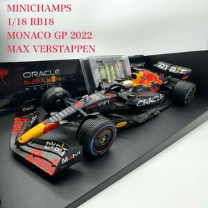 300個限定 ほぼ新品 1/18 MINICHAMPS ミニチャンプス RB18 レッドブルレーシング 2022年 モナコGP 3位 M.フェルスタッペン レインタイヤ