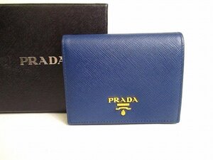 【未使用保管品】 プラダ PRADA サフィアーノ レザー 2つ折り 財布 コンパクト財布 コンパクトウォレット メンズ レディース