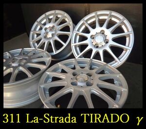 【311】T8001093 ▲La-Strada TIRADO γ(ガンマ)▲15x5.5J 4穴 PCD100 +43 4本 ノート キューブ ティーダ デミオなど