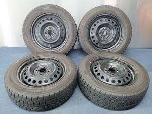 ★8-8.5分山★20年製★ ダンロップWINTER MAXX WM02 185/60R15　スチールホイール 15×5.5J 4H-100 4本セット スタッドレス　G592