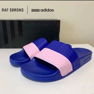 ☆未使用 アディダス × ラフシモンズ アディレッタ シャワー サンダル ピンク × 青 イタリア製 adidas RAF SIMONS