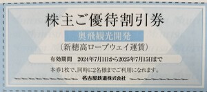 ★新穂高ロープウェイ 株主優待券★