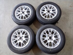 YS14103【送料無料165/70R14】パッソ ヴィッツ アクア スペイドなどに 中古スタッドレス ■14×5.5J 100/4H ET39■1円スタート