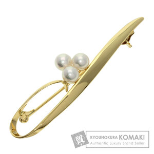 MIKIMOTO ミキモト パール 真珠 ブローチ K18イエローゴールド レディース 中古