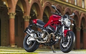 ドゥカティ モンスター 821 2015年 DUCATI 絵画風 壁紙ポスター ワイド版 603×376mm（はがせるシール式）001W2