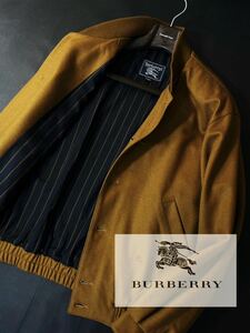 e1バーバリー騎士ロゴ!!定価15万●BURBERRY ●メルトンウール〜ブルゾンジャケットコート バーバリーコート メンズ ビックシルエットLL 