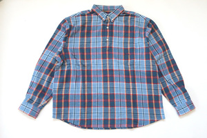 (M)PULLOVER PLAID FLANNEL SHIRTシュプリームプラッドフランネルシャツ青