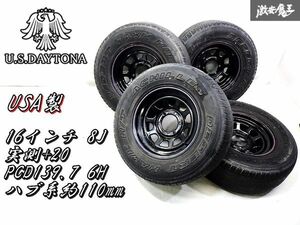 希少！●DAYTONA デイトナ FDX AWC USA製 16インチ 8J 実測+20 PCD139.7 6H 6穴 ホイール4本 ランクル プラド ハイエース キャラバン