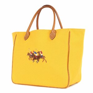 POLO Ralph Lauren ポロ ラルフローレン トリプルポニー レザーハンドル キャンバス トートバッグ イエロー ブランド トラッド アメカジ