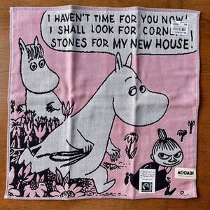 MOOMIN　川辺　日本製　三重ガーゼハンカチ　フェアトレードコットン　ピンク　ムーミン