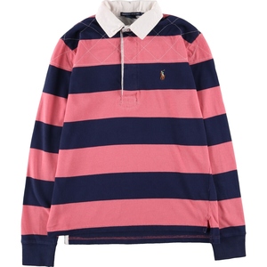 古着 ラルフローレン Ralph Lauren RALPH LAUREN SPORT ボーダー柄 長袖 ラガーシャツ レディースL相当 /eaa485546 【Elulu/エルル】