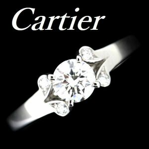 カルティエ バレリーナ ダイヤモンド 0.40ct G-VS1 リング #47 Pt950