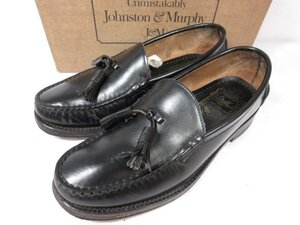 【Johnston&Murphy ジョンストン&マーフィー】 Uチップ タッセルローファー スリッポン 靴 (メンズ) size24.5～25相当 黒 □30MZA6503□