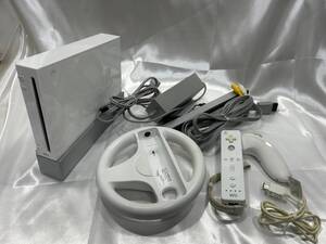 【Wiiまとめ売り】ニンテンドーWii本体 純正 Wii マリオカート ハンドル　 リモコン 　ヌンチャク 　 アンテナセンサー　 各種ケーブル