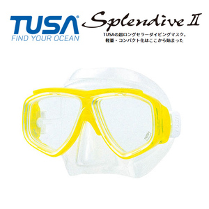 度付き選択可！ TUSAダイビングマスク M7500-FY [黄色] SplendiveII (スプレンダイブ2)