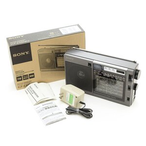 ●527896 美品 SONY 受信確認済 完動品 AM FM ワイドFM ラジオNIKKEI 短波ラジオ 給電アダプター付 野球 防災 株 競馬 ICF-EX5MK2