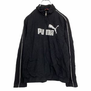 PUMA ナイロンジャケット キッズ XL 164 ブラック プーマ パイピングライン スポーツ ジャージ 古着卸 アメリカ仕入 t2110-3913