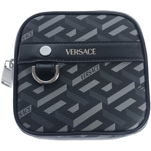 VERSACE ヴェルサーチ ラ グレカ レザーポーチ ミニバッグ ブラック ITZOI2KMQWZ2