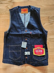 新作　送料込★BIG -JOHN　ビッグジョン　SP-602 Authentic Denim Vest オーセンティック デニムベスト　70