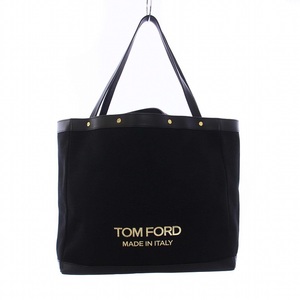 トムフォード TOM FORD TEXTURED CANVAS TOTE BAG 2WAY トートバッグ ハンドバッグ ロゴ 黒 ブラック /KH ☆AA★ メンズ