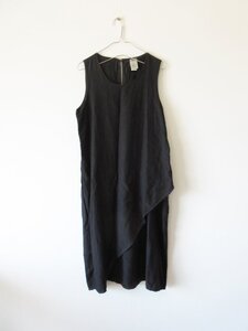 KristenseN DU NORD / クリステンセン ドゥ ノルド H-344 WOOL LINEN SILK COMBINATION TANK TOP DRESS 2 BLACK * ワンピース