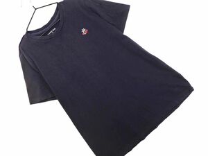 ネコポスOK LANDS’ END ランズエンド 刺繍 Tシャツ sizeM/紺 ■◆ ☆ eec9 レディース