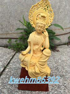 禅の意 茶道具 自在観音 観音菩薩像 仏像 置物 天然の木 彫刻 工芸品