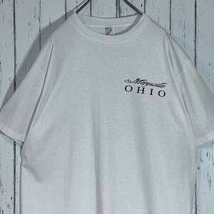 90s ジャージーズ JERZEES OHIO アメリカ オハイオ州 メアリーズビル スーベニア ヘビーウェイト 50/50 半袖 Tシャツ L ホワイト 20202950