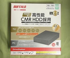 【開封品】 BUFFALO バッファロー 外付けハードディスク HDD 6TB HD-NRCD6U3-BA 高性能CMR