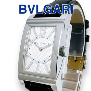 ブルガリ BVLGARI レッタンゴロ RT39S 革ベルト レザー クォーツ シルバー文字盤 ブラック 黒 レディース 時計 腕時計 ブランド 稼働